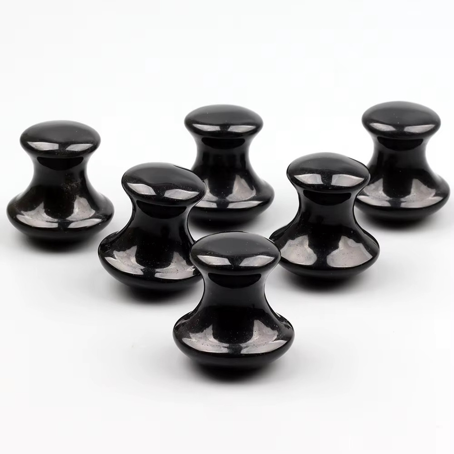Muyijaderies Obsidian Pilz Gua Sha Massagegerät, Unisex - Bild 3