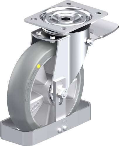 Blickle Stahlblech-Lenkrolle L-ALTH 200K-ST-AS-CO-FS in Silber/Grau mit 200 mm Rad-Durchmesser und 400 kg Tragfähigkeit - Bild 1
