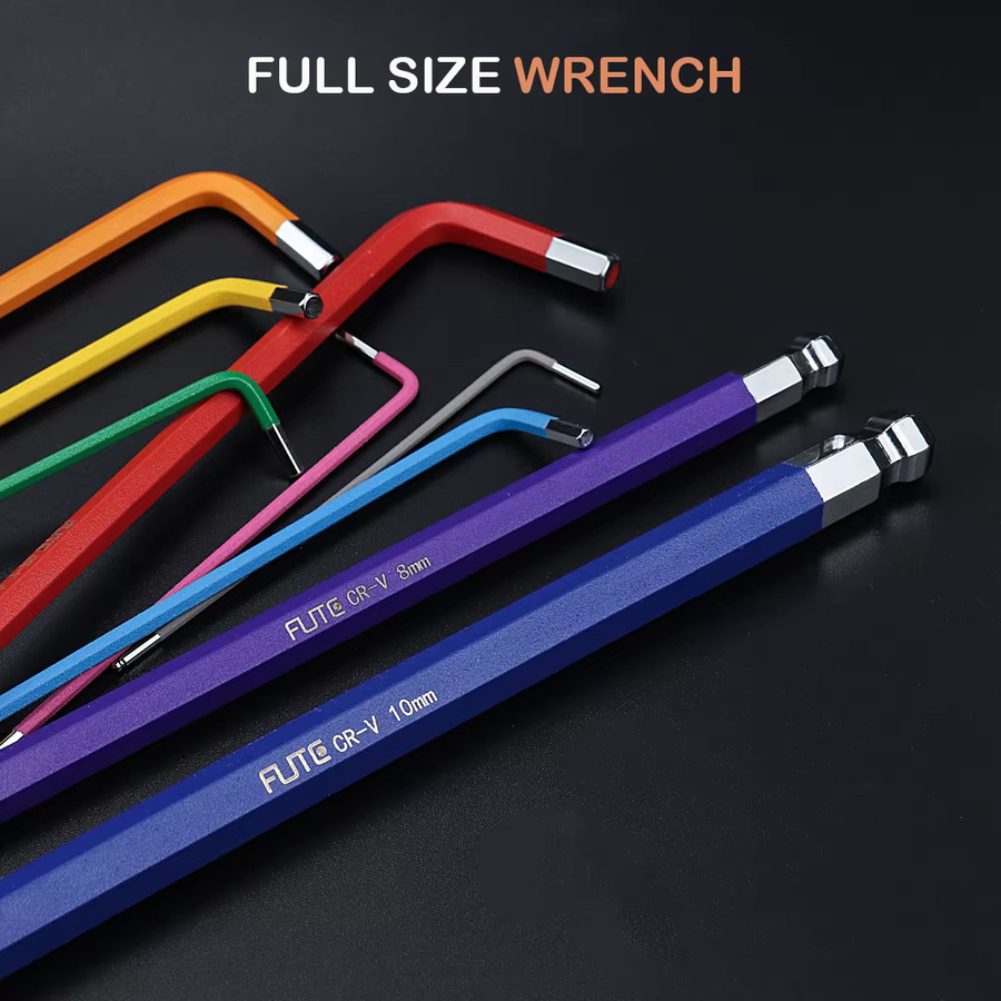 LUCHSHIY Inbusschlüssel-Set 9-teilig mit Kugelkopf, metrisch 1,5–10 mm, rutschfest, Mehrfarbig - Bild 3