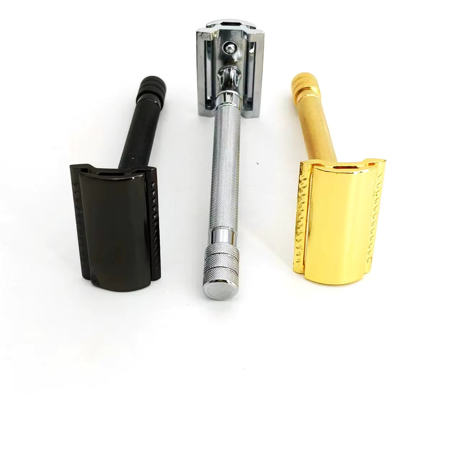 Doppelschneidiger Sicherheitsrasierer mit Aluminiumgriff, 5-Klingen, Unisex - Bild 1