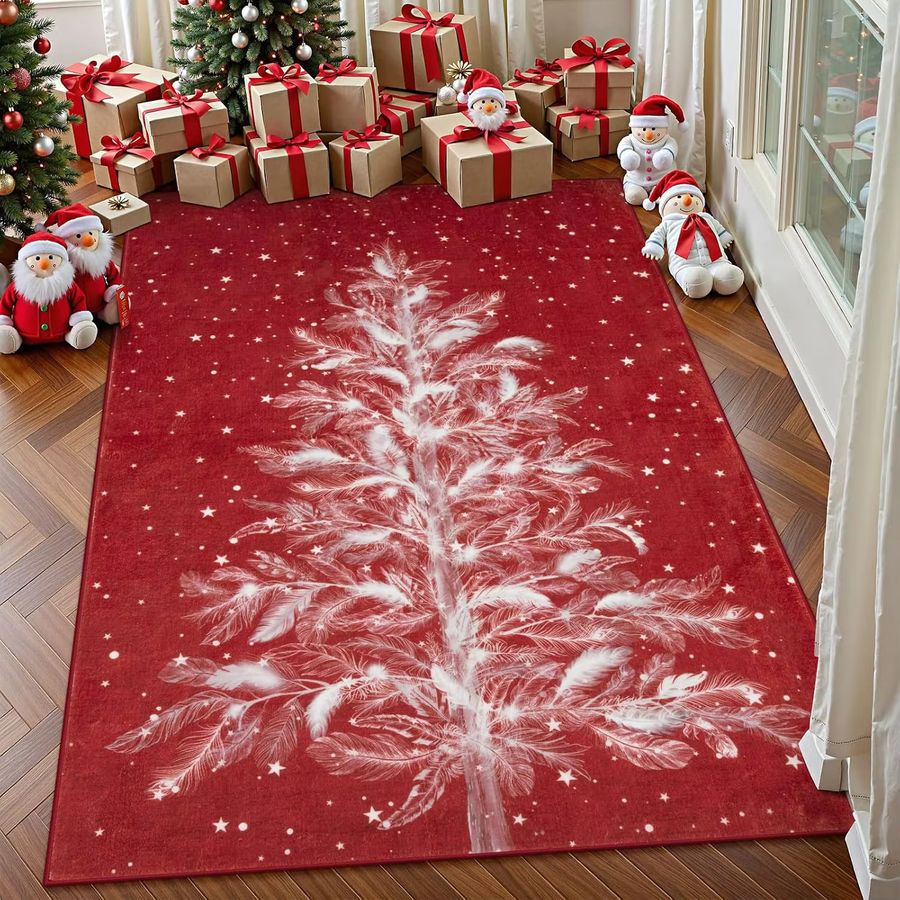 VIKAMA Rutschfester Weihnachtsteppich für Wohnzimmer und Schlafzimmer als Heimdekoration - Bild 2