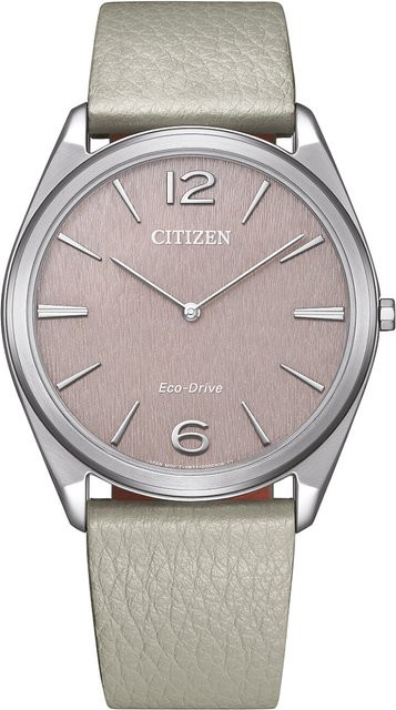 Citizen Armbanduhr, Solar, Edelstahl, Leder, Pink, 38,4 mm, Unisex - Bild 1