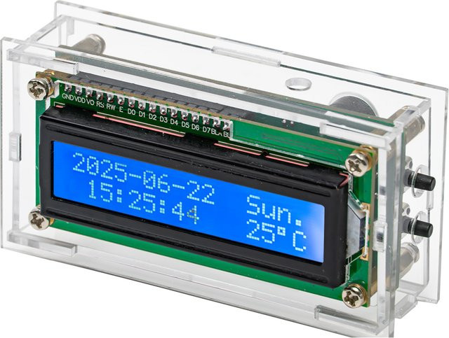 UICPAL DIY Kit LCD Elektronische Uhr mit Temperaturanzeige, Musikalarm und einstellbarer Hintergrundbeleuchtung für Arduino, Typ-C USB Anschluss - Bild 1