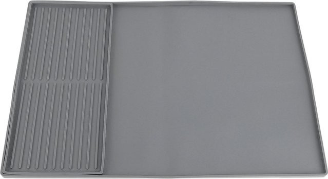 Koogeelife 2-in-1 Silikon Kaffeematte mit Abtropfmatte für die Kaffeebar in Grau - Bild 1