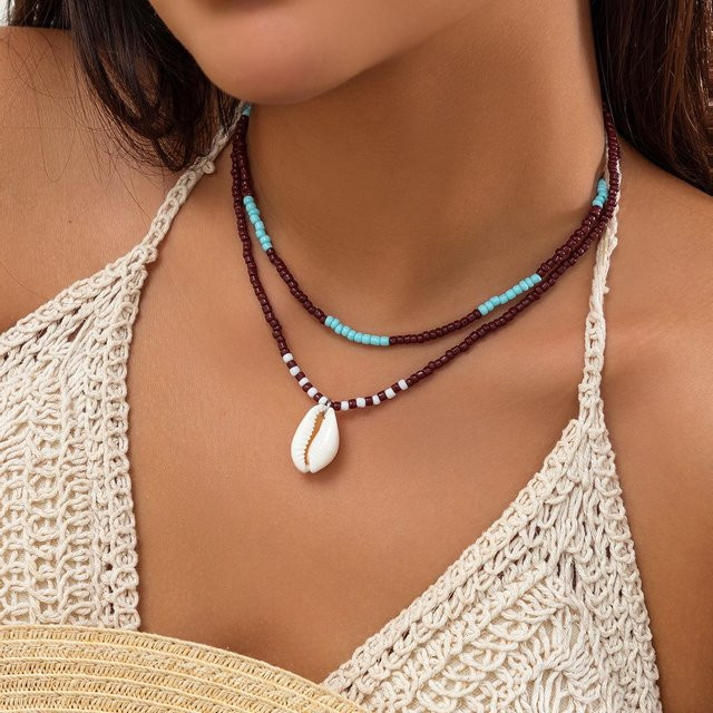 PuRui Halskette, Acryl, Perle, Zirkonia, brown, Damen - Bild 1
