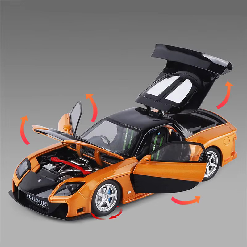MAKEDA Mazda RX7 RX-7 FD3S Sportwagen-Modell, 1:24, Metall, mit Licht und Sound - Bild 3