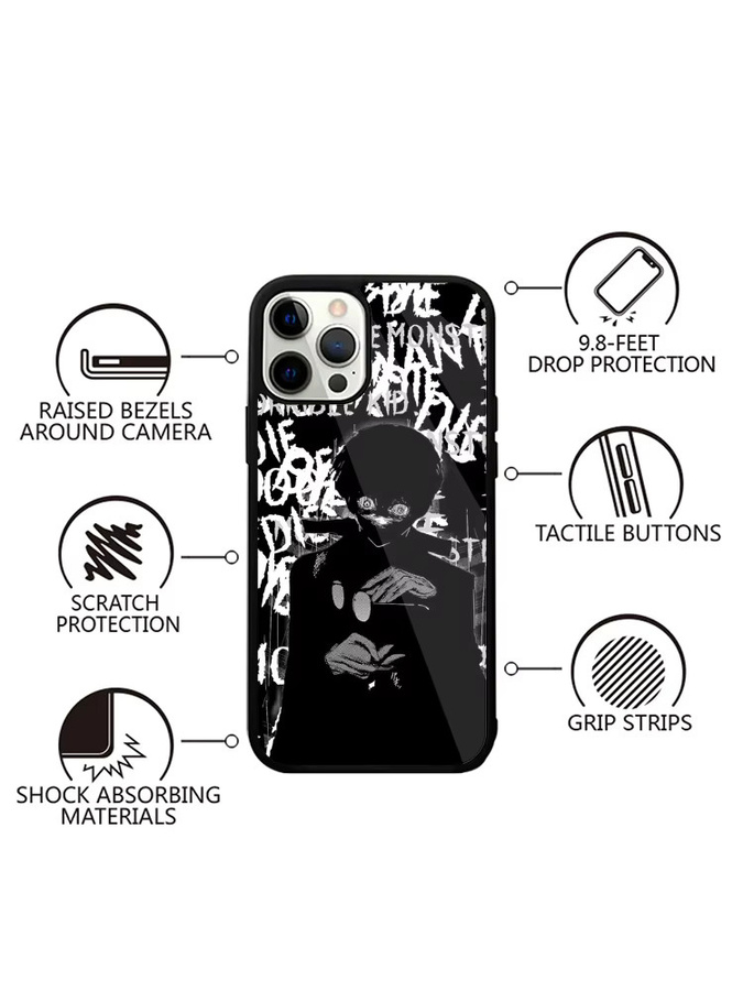 Ken Kaneki Tokyo Ghoul Handyhülle für iPhone 11 bis 16 Pro Max mit MagSafe magnetischem kabellosem Laden in Schwarz - Bild 3