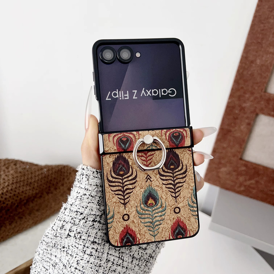 Stoßfeste Handyhülle mit ethnischem Muster und Ring für Samsung Galaxy Z Flip Serie in Multicolour - Bild 2