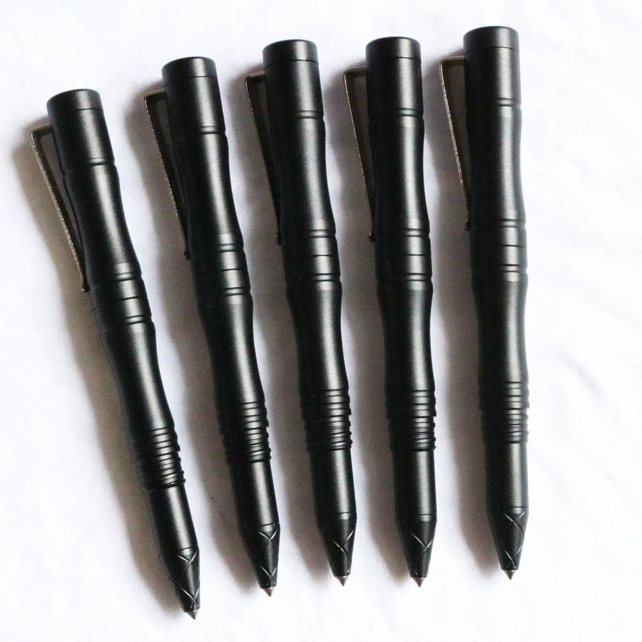 Taktischer Stift von YiHESZ aus Edelstahl mit Wolframstahl-Kopf in Schwarz als Selbstverteidigungswerkzeug und Fensterbrecher für dein EDC - Bild 2