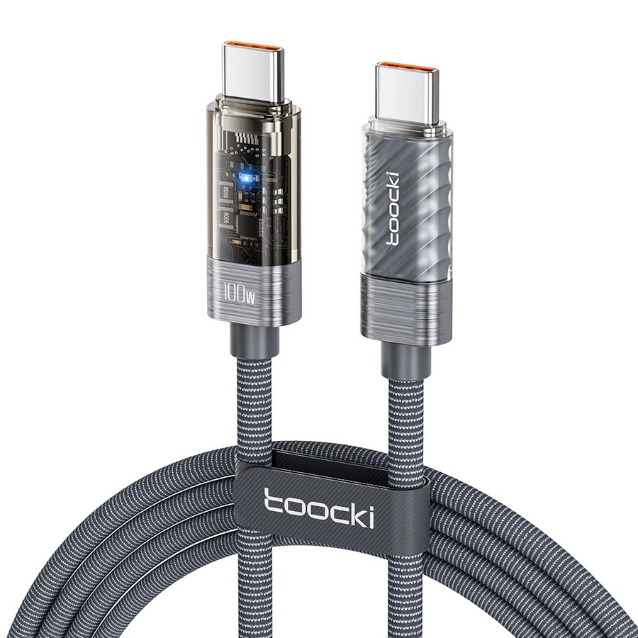 Toocki USB C auf USB C Schnellladekabel mit 100 W PD Power Delivery in Grau - Bild 6
