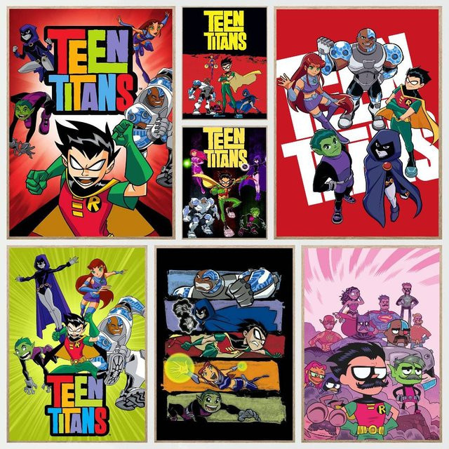 Wasserdichter Anime Teen Titans Wandaufkleber in Mehrfarben für Wohnzimmer und Schlafzimmer - Bild 1