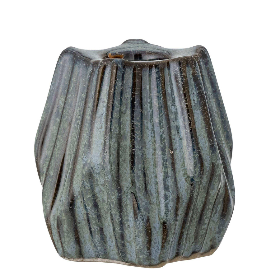 Bloomingville Kerzenhalter Hadya aus Keramik in Blau für Dinnerkerzen, Höhe: 6,5 cm - Bild 1