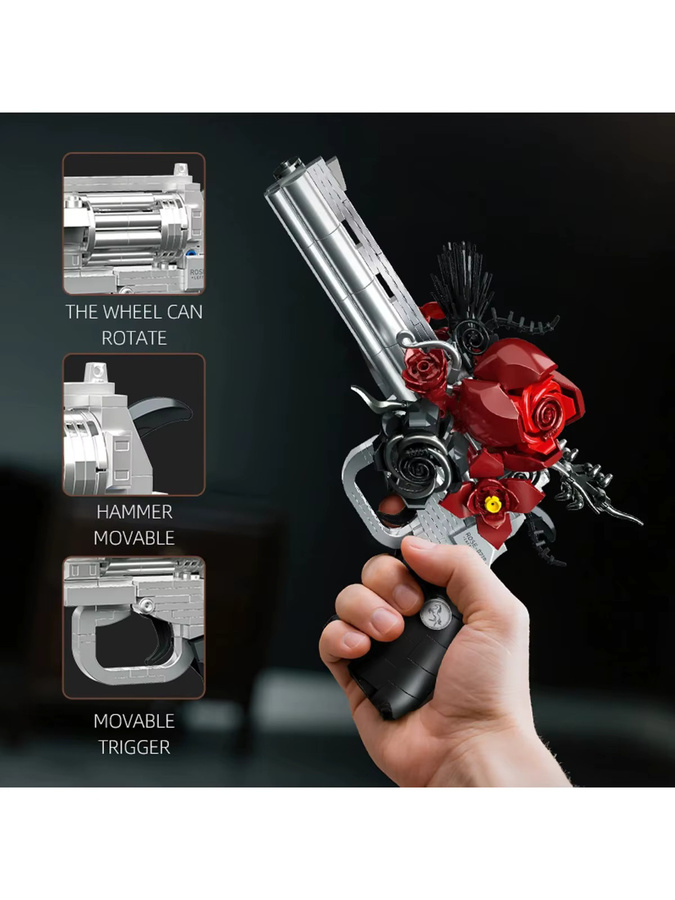 wishiot MOC Mechanische Retro Rose Revolver, Bausteine, Western, Cowboy - Bild 5