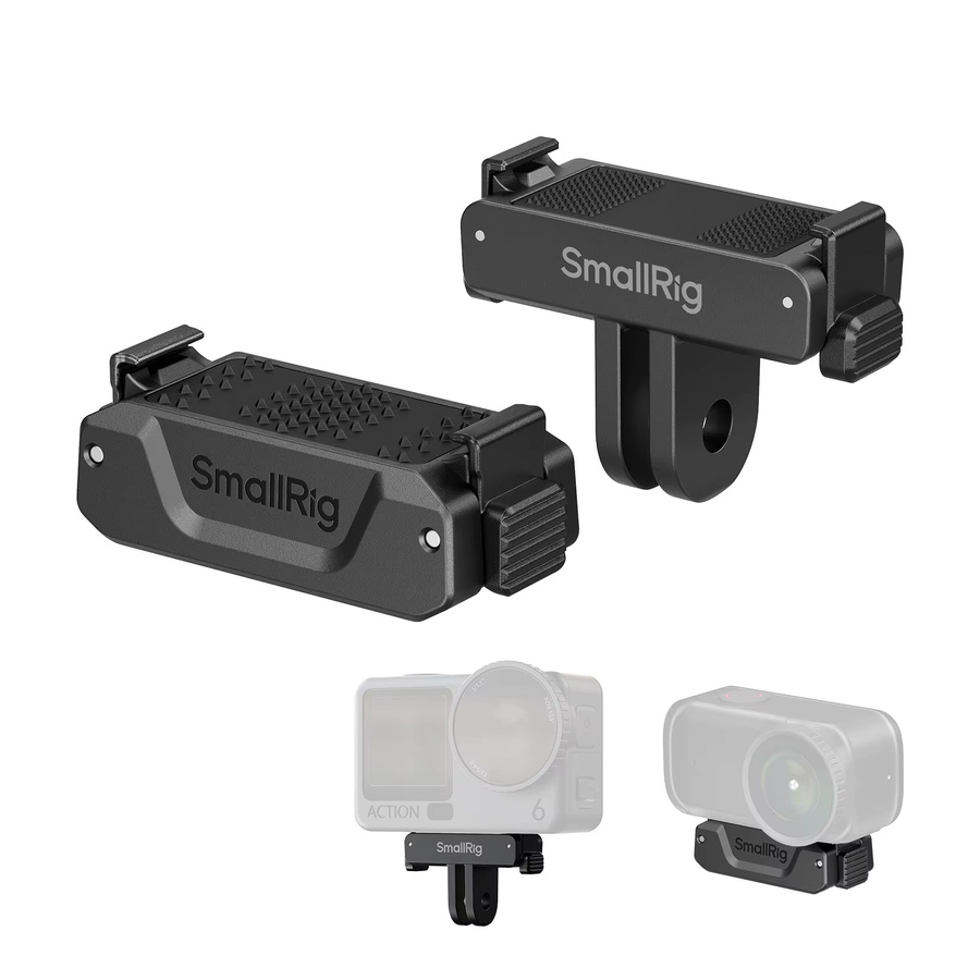 SmallRig Schnellwechsel-Adapter-Stützsatz für DJI Osmo Nano und DJI Osmo Action 6, Schwarz, mit 1/4"-20 Gewindeloch und 2-Zinken-Montage - Bild 5