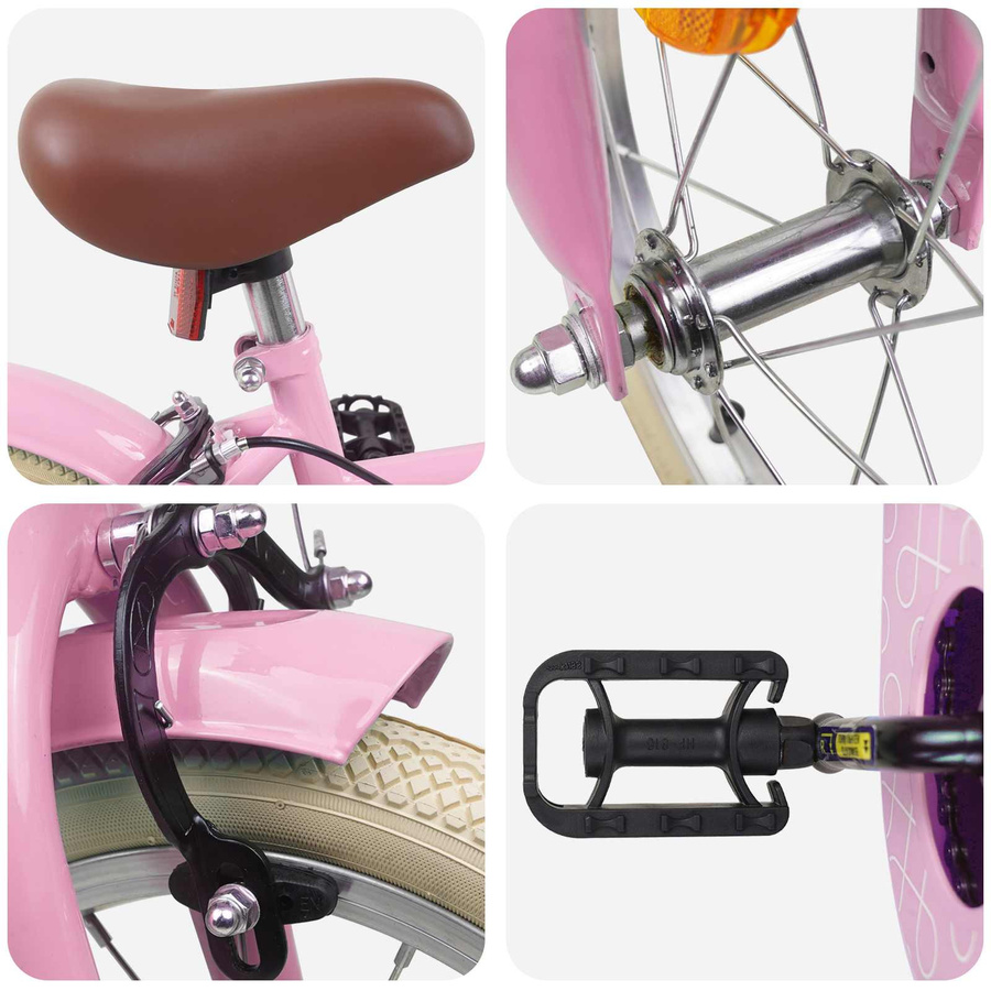 VD Home Furnishing Kinderfahrrad 16 Zoll Hellrosa - Bild 2