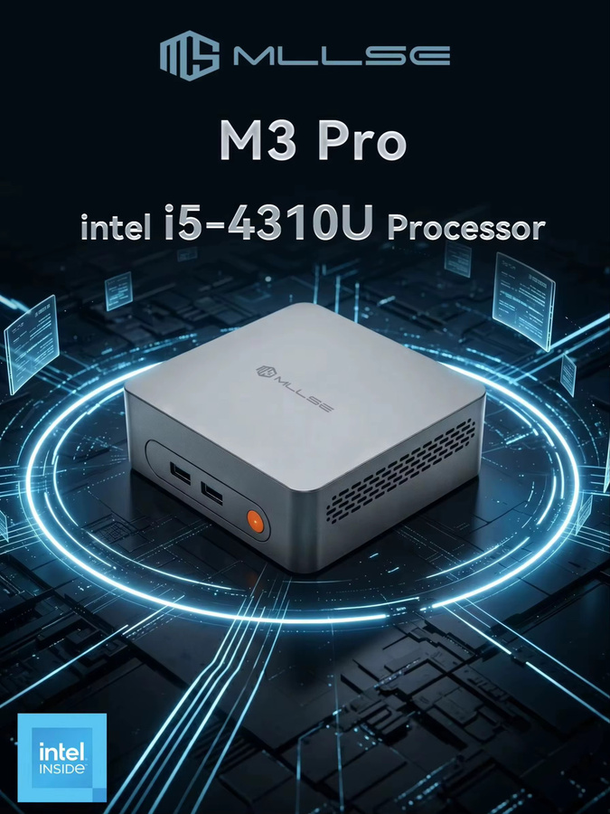 MLLSE M3 Pro Mini-PC mit Intel Core i5-4310U, 8GB RAM, 128GB SSD, Windows 11, Wi-Fi 5 und Bluetooth 4.2 - Bild 5