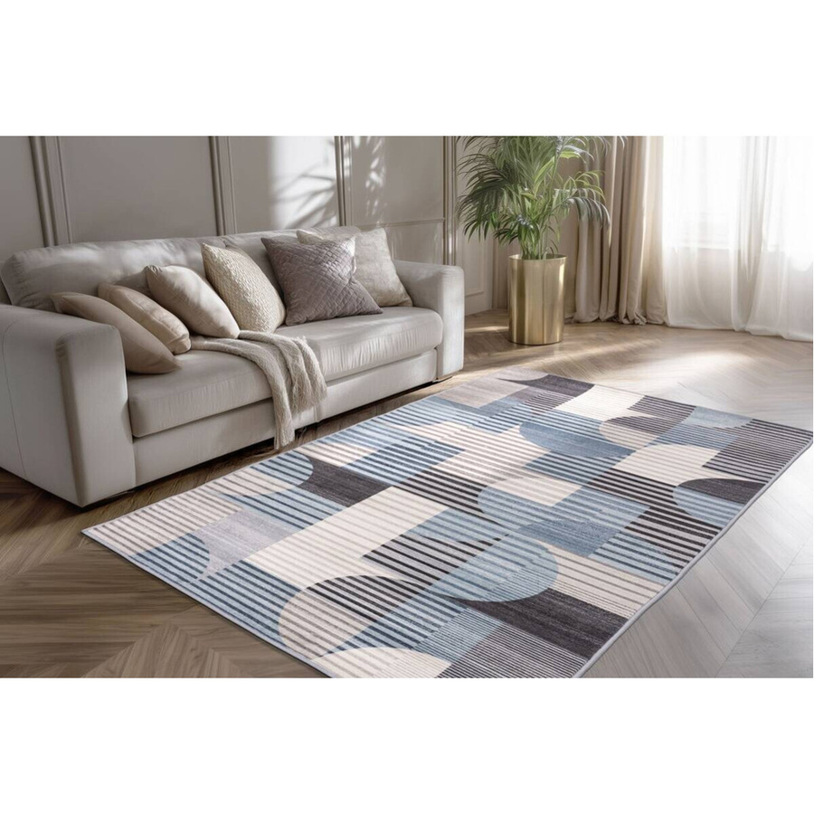 Kayoom Teppich Bluster 425 Blau, moderner Polyester-Teppich für Wohnzimmer, Flure oder Büros, B/L: 120 x 170 cm - Bild 2