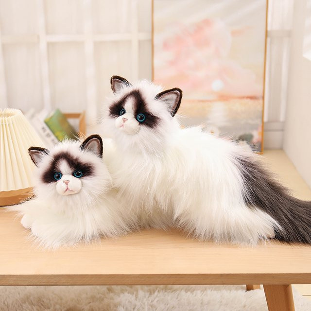 BABIQU Ragdoll Katze Plüsch Spielzeug, Blau, Weiß, 50cm - Bild 1