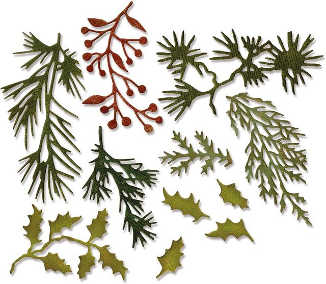 Sizzix Thinlits Stanzschablone Holiday Greens by Tim Holtz - Bild 1