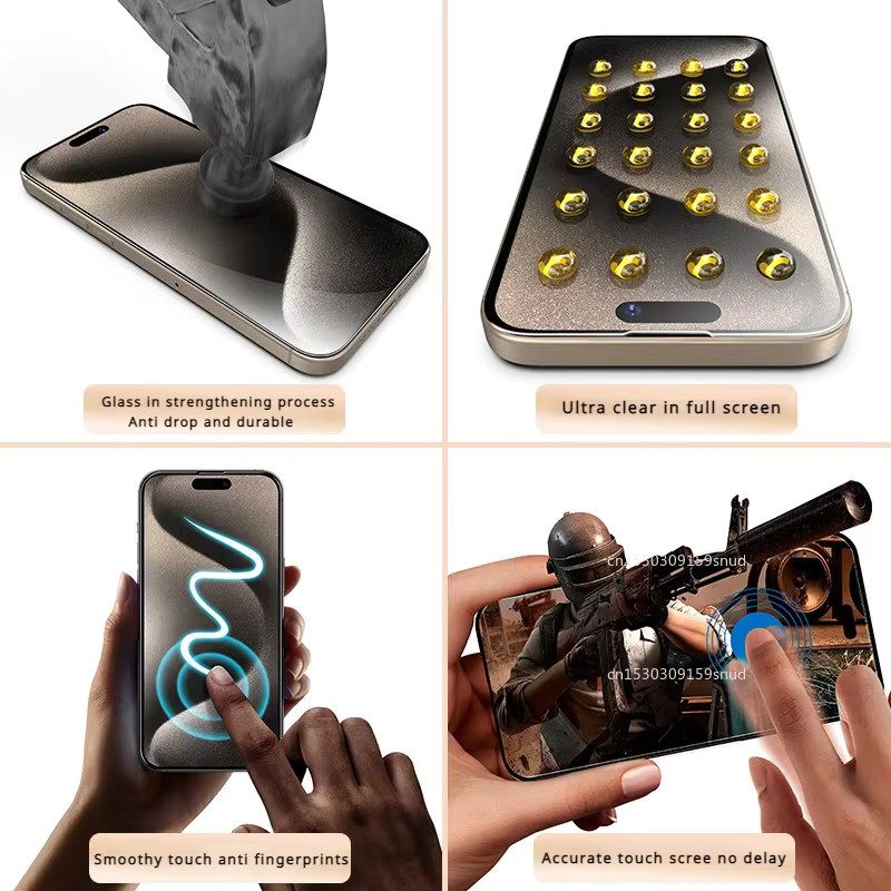 Displayschutzfolie aus gehärtetem Glas mit Privatsphäre-Funktion für Apple iPhone 17 Pro Max, 16, 15, 14 Pro Max und 14 Plus, transparent - Bild 3