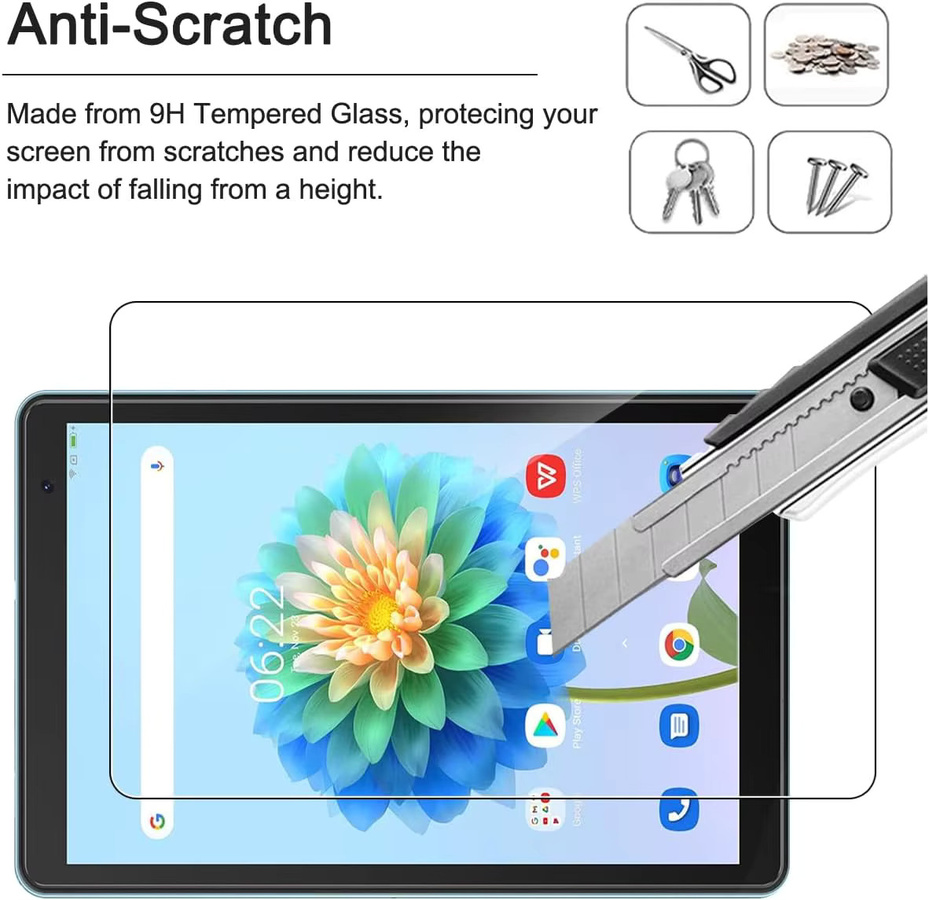 Blackview Displayschutzfolie aus gehärtetem Glas für Tab 5 / Tab 50 WIFI 8,0 Zoll, transparent, bruchsicher und kratzfest - Bild 3