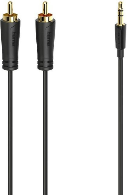 Hama Stereo Audio-Kabel mit 3,5-mm-Klinkenstecker auf 2 Cinch-Stecker in Schwarz, Länge: 1,5 m - Bild 1