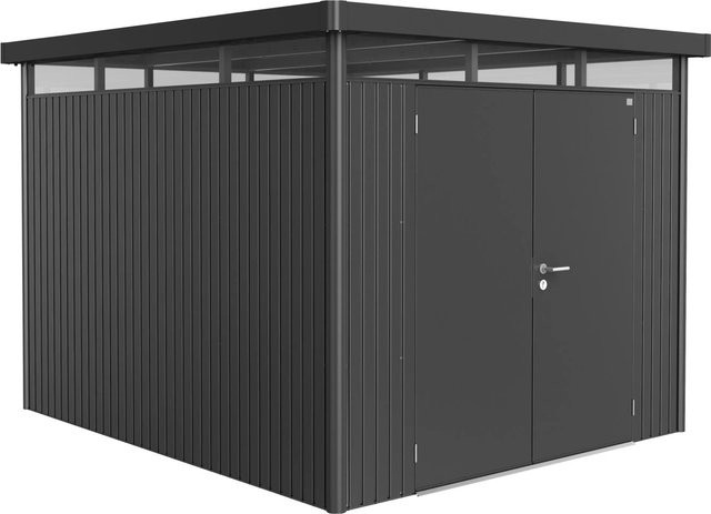 Biohort Gerätehaus HighLine aus Metall mit Doppeltür in Dunkelgrau-Metallic, 7,6 m², B x H x T: 275 x 222 x 315 cm - Bild 1