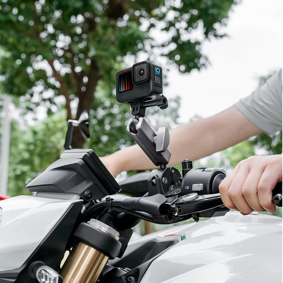 VeFly Metall Lenkerhalterung aus Legierung für Motorrad und Fahrrad mit 360 Grad Drehung kompatibel mit GoPro Hero 13 12 11 10 Insta360 und DJI Osmo Action Kameras - Bild 5