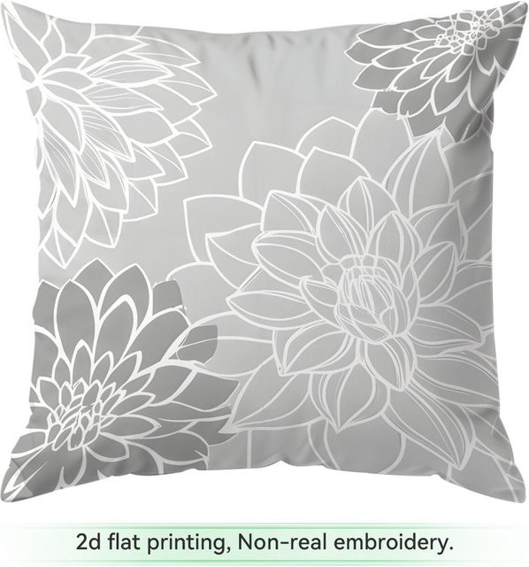 JMG Clothing Dekokissenbezug aus Polyester mit abstraktem Design in Grau und Weiß, B/H: 45 x 45 cm - Bild 1