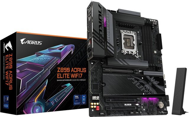 Gigabyte AORUS Z890 ELITE WIFI7 ATX Motherboard mit LGA1851-Sockel, Z890 Chipsatz, DDR5, Wi-Fi 7, Bluetooth und USB4 in Schwarz - Bild 1