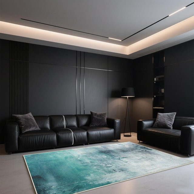 Moderner Luxusteppich JGJG mit abstraktem Design, waschbar und rutschfest, Mehrfarbig, B/T: 90 x 60 cm - Bild 1