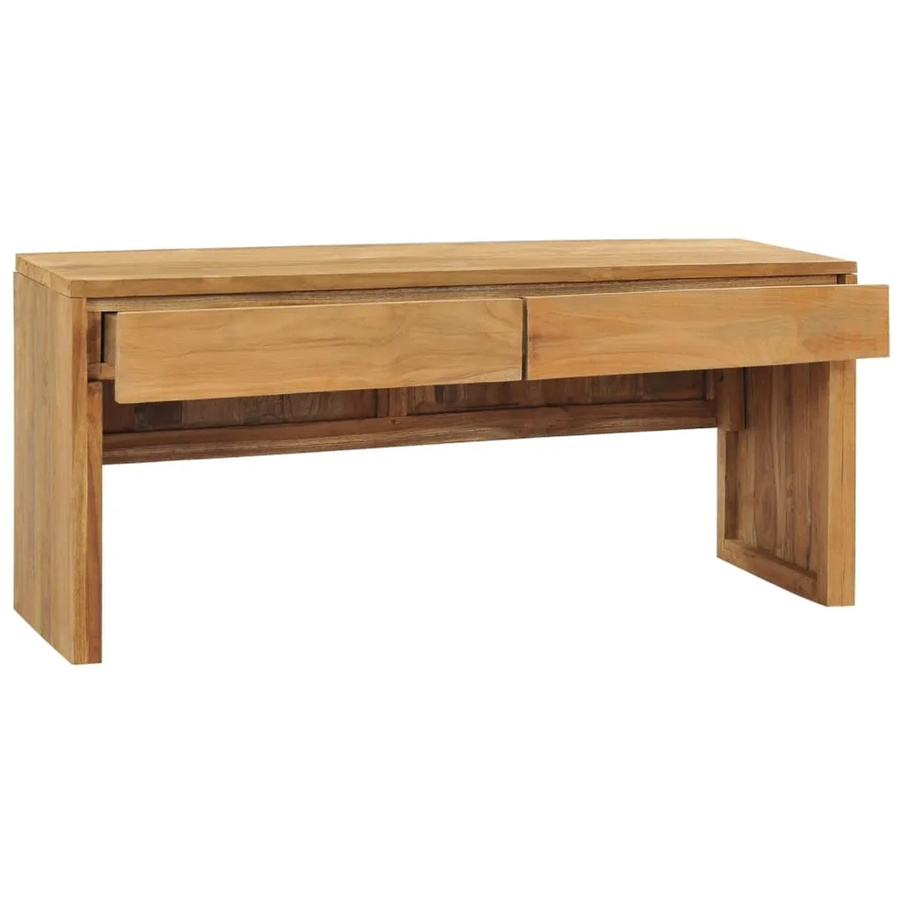 vidaXL TV-Schrank aus massivem Teakholz in Braun im Kolonialstil, B/T/H: 100 x 35 x 45 cm - Bild 2