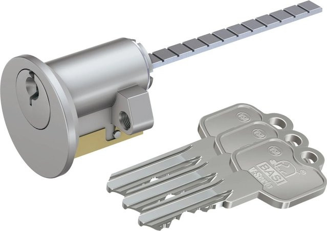 Basi V50 Profil-Außenzylinder Gleichschließend in Silber aus Messing - Bild 1