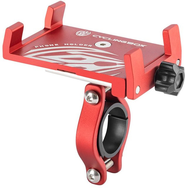 Universeller Fahrrad Handyhalter aus Aluminiumlegierung mit 360 Grad Drehung und verstellbarer GPS-Halterung für MTB und Motorrad in Rot - Bild 1