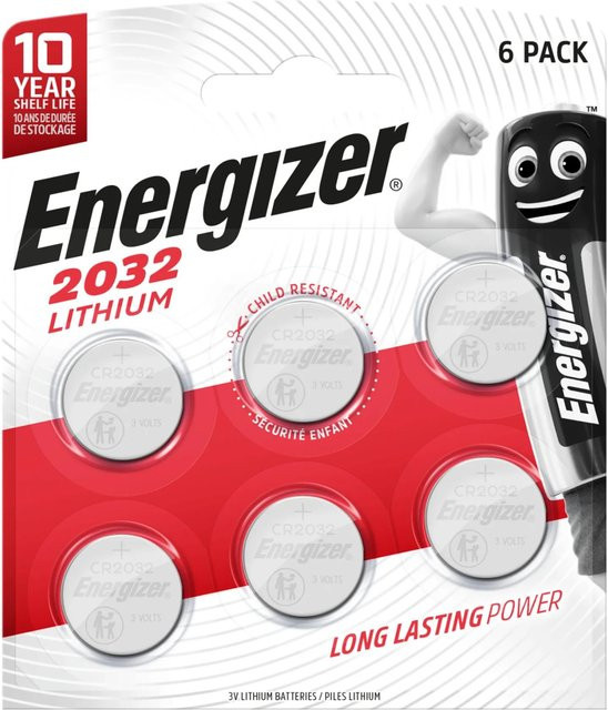 Energizer Lithium Knopfzelle CR 2032 Silber 6 Stück - Bild 1