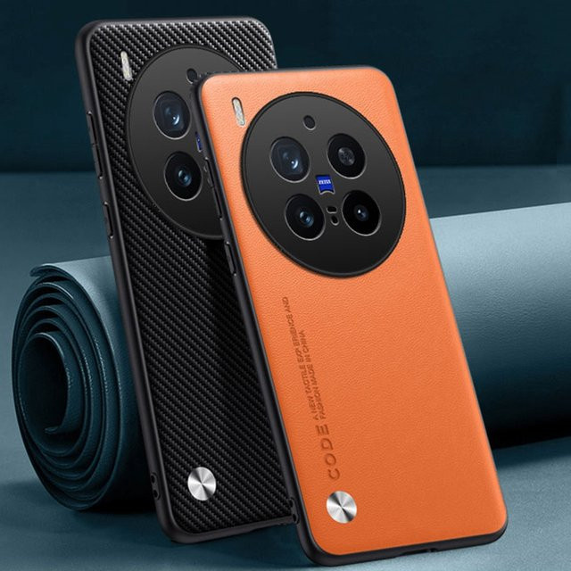 EUCAGR PU-Lederhülle für Vivo X300 Pro, X300 Ultra und X300S 5G in Schwarz mit Silikon-Rückseite und stoßfestem Schutz - Bild 1
