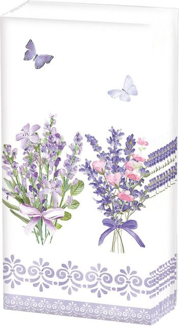 Papiertaschentücher Lovely Lavender mit Lavendelblüten und Schmetterlingen in Multi-Farben - Bild 1