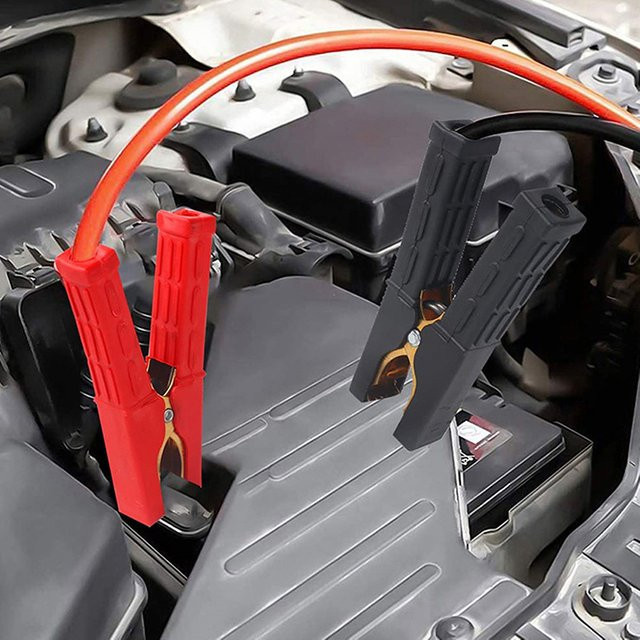 2 Stück isolierte Krokodilklemmen 200A in Rot für Autobatterie-Jumper-Kabel und Starthilfe - Bild 1