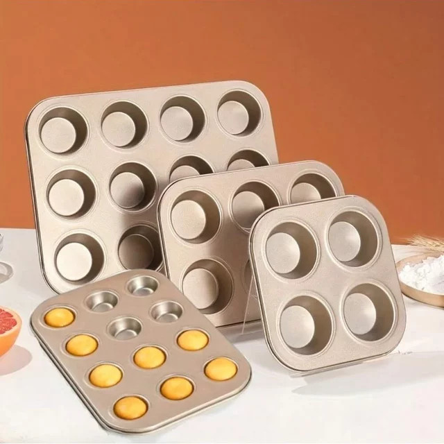 Antihaft Backform aus Carbonstahl für Cupcakes und Muffins in Silber - Bild 1