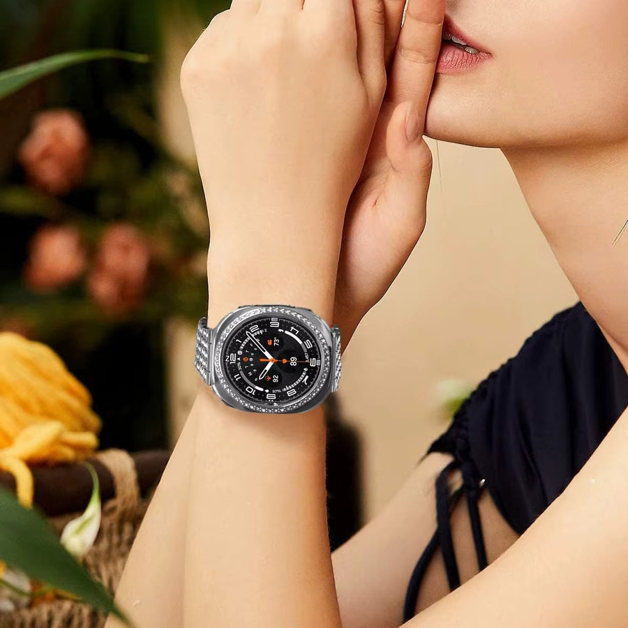 CAOWTAN Schutzhülle für Samsung Galaxy Watch, Diamant, Schwarz, Kunststoff - Bild 3