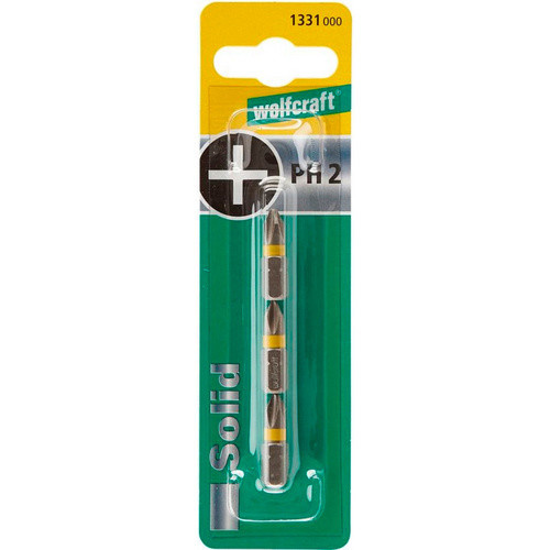 Wolfcraft Solid-Bit Schraubendreher-Bit PH2, 3 Stück, grau - Bild 2