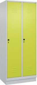C+P Spind Classic PLUS Spind mit Sockel, 2 Abteile, Stahl, Grau/Grün, H x B x T: 195 x 80 x 50 cm - Bild 1