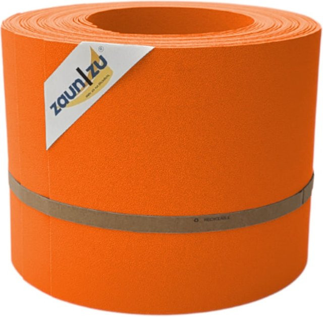 zaun zu Sichtschutzstreifen aus PP für Doppelstabzäune, Orange, B: 2,55 m, L: 10 m - Bild 1