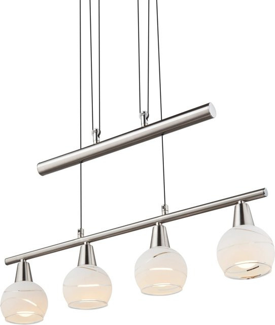 Globo LED-Pendelleuchte Elliott 1-flammig aus Glas und Nickel in Grau und Silber - Bild 1