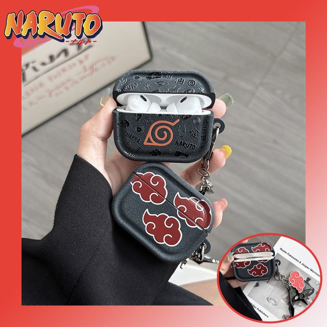 Bandai Naruto Anime Silikon-Schutzhülle für Airpods Pro 2, Airpods 4, transparent mit Haken, stoßfest - Bild 1