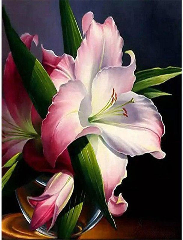 FIYO 5D Diamond Painting Blumen Set mit floralem Motiv in Mehrfarbig, B/H: 20 x 30 cm - Bild 1