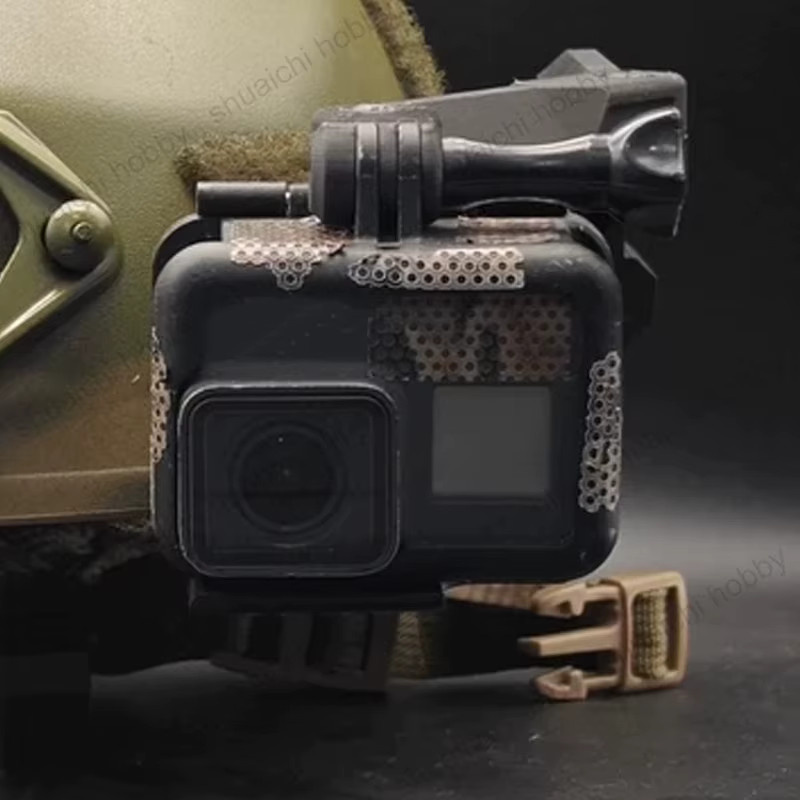 SHUAICHI Taktische Helm Kamera Halterung Schwarz, Einstellbare Schienenhalterung kompatibel mit GoPro und DJI Action für FPV-Aufnahmen - Bild 3