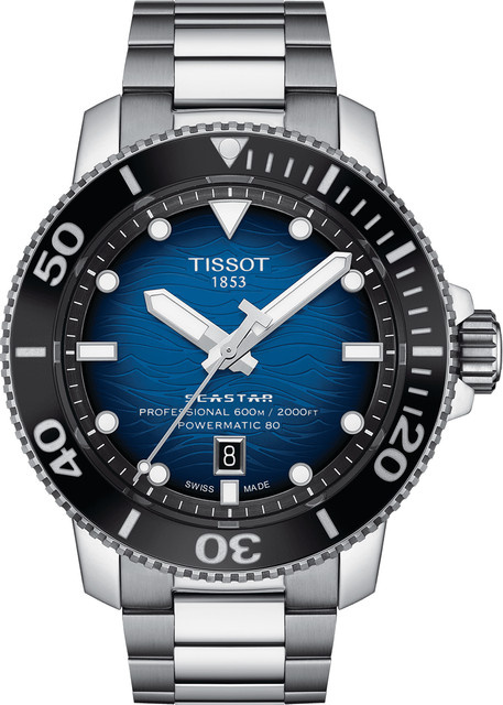 Tissot Herrenuhr Seastar 2000 Professional, Automatik, Edelstahl, Blau, 46 mm, 60 ATM - Bild 1