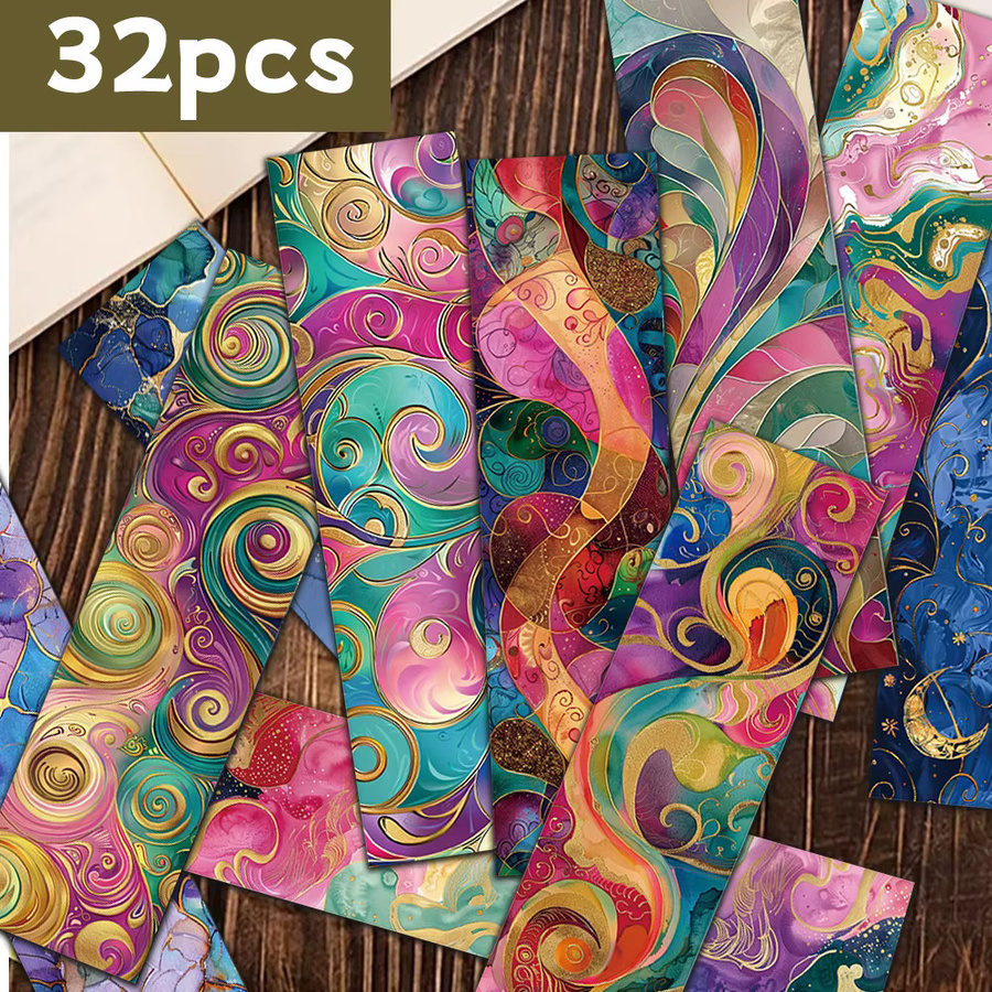 32 Stück Lesezeichen mit Aquarell-Farbverlauf und Sternenhimmel in Multicolor aus Papier - Bild 4