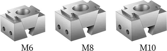 Präzisions-Schraubstock für CNC-Bearbeitung mit Doppel-Seiten-Vorrichtung und Multi-Station-Keilspannblock in Silber (M6, M8, M10) - Bild 1
